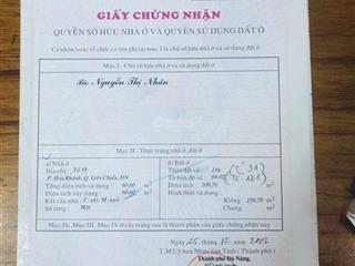 Gởi 500 ae  1% 2 chỉ chính chủ bán 2 căn nhà c4 k82/15/18 nguyễn lương bằng hoà khánh bắc lc đn