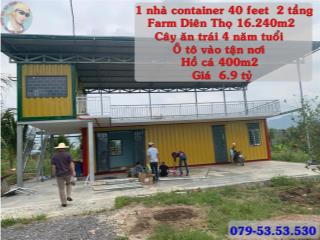Bán Farm Nghỉ Dưỡng 16.240m² Diên Thọ, Diên Khánh – Có Nhà Container 2 Tầng, Hồ Cá 400m²,