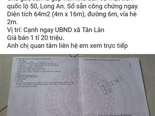 Đất nền tân lân residence, chủ kẹt cứng bán nhanh 700tr trả lãi ngân hàng, sổ sẵn công chứng ngay.