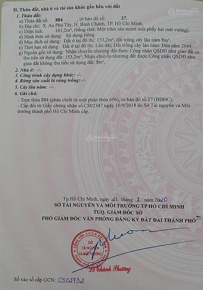 Đất 161m2 thổ cư chính chủ an phú tây  hưng long, bình chánh