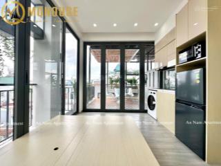 Cho thuê chdv mới 100% studio ban công view city full nội thất toà nhà thang máy hầm xe