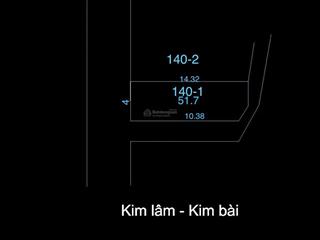 Bán đất tại thị trấn kim bài, 63 triệu/m2, 51.7m2, lô góc 3 mặt thoáng