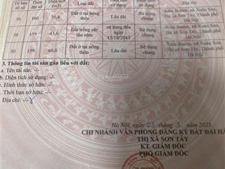 Chính chủ cần bán mảnh đất gần chợ xuân khanh, ô tô đỗ cửa