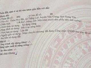 Bán đất chính chủ 118m2, full thổ cư