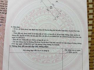 BÁN 69 M2 ĐẤT KIÊN THÀNH – TRÂU QUỲ – GIA LÂM  Ô TÔ VÀO NHÀ – ĐƯỜNG THÔNG, LH 0985865658