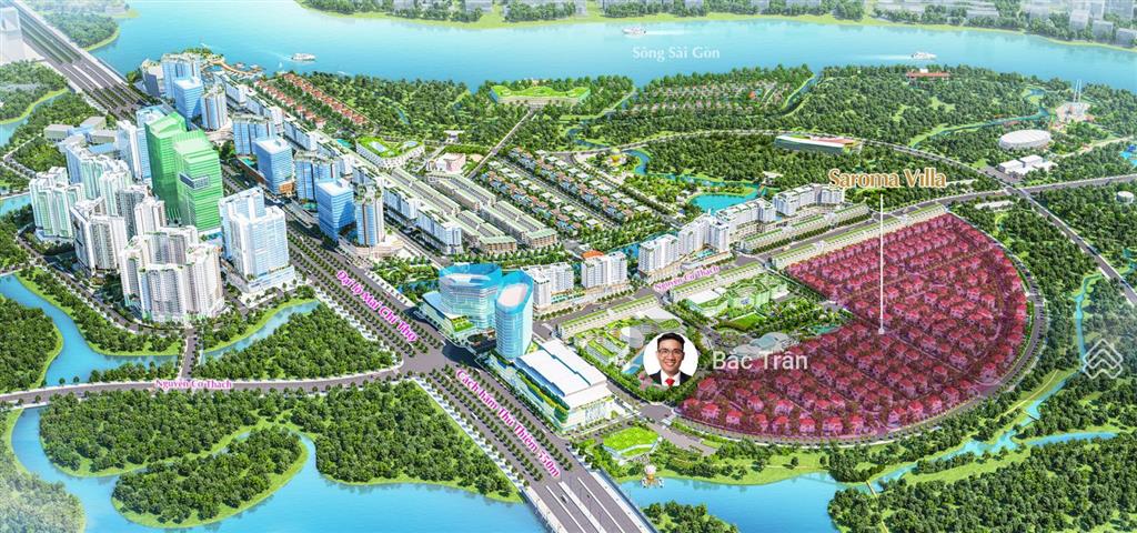 (mặt tiền vòng cung 720m2)  siêu biệt thự saroma villa sala thủ thiêm