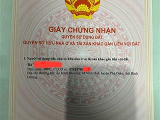 Cần ra đi miếng đất chính chủ, xã vĩnh hòa, phú giáo