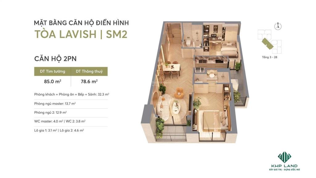 Quà tặng 300tr, ck 17% căn 3 pn 124m2 độc quyền tại sm2 greenera southmark  hồng tâm chiến lược