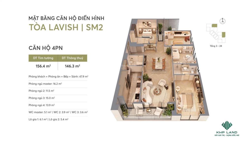 Quà tặng 300tr, ck 17% căn 3 pn 124m2 độc quyền tại sm2 greenera southmark  hồng tâm chiến lược