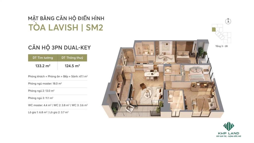 Quà tặng 300tr, ck 17% căn 3 pn 124m2 độc quyền tại sm2 greenera southmark  hồng tâm chiến lược