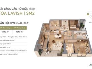 Quà tặng 300tr, ck 17% căn 3 pn 124m2 độc quyền tại sm2 greenera southmark  hồng tâm chiến lược