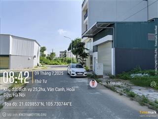 Bán 57.2m2 đất dịch vụ 25ha vân canh. mặt tiền 4.92m. đường 11m oto tránh. vị trí đẹp. sẵn sổ đỏ