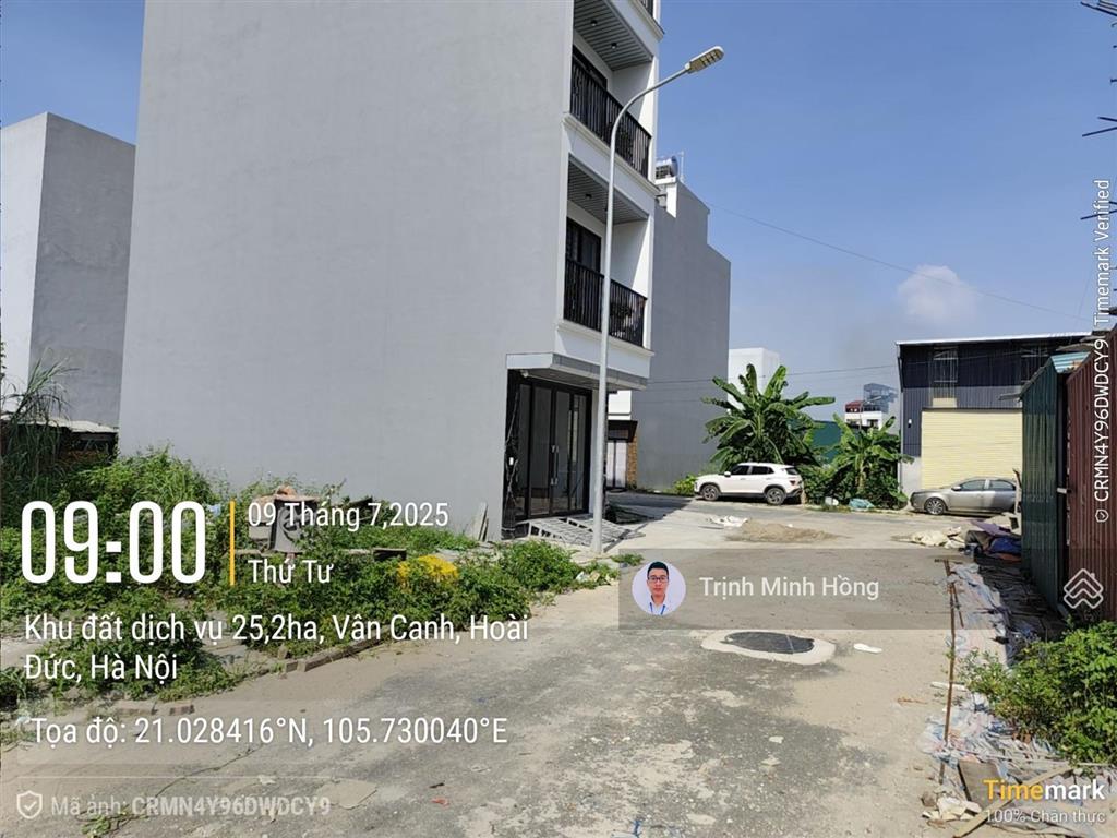 Bán 65.8m2 đất dịch vụ 25ha vân canh. mặt tiền rất rộng 5.73m vị trí đẹp đã có sổ đỏ