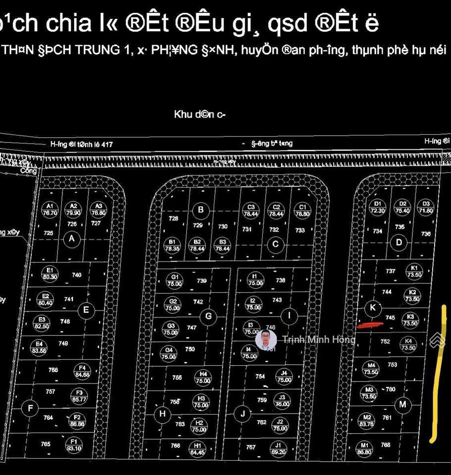 Bán đất đấu giá đan phượng 75m2 mặt tiền 5m oto tránh. bám tỉnh lộ 417 gần nút giao tây thăng long