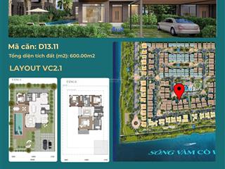 Biệt thự waterpoint mã căn d13.11, 600m2 không gian sống đẳng cấp bên sông vàm cỏ đông 0915 765 ***