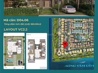 Biệt thự waterpoint mã căn d04.06, không gian sống chuẩn resort bên sông vàm cỏ đông 665m2 22,2tỷ