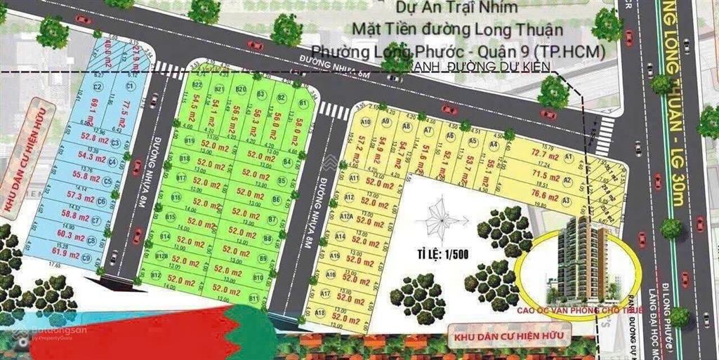Đất sát măt tiền đường long thuận, phường long phước q9, 56m2 giá 3.250 tỷ