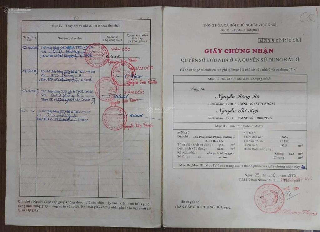 Bán nhà mặt tiền 64 phan đình phùng, ngay ngã tư khu 6, phường 2, bảo lộc. diện tích 60 m2