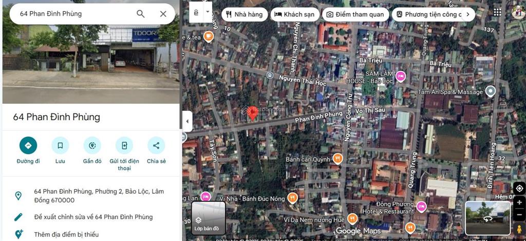 Bán nhà mặt tiền 64 phan đình phùng, ngay ngã tư khu 6, phường 2, bảo lộc. diện tích 60 m2