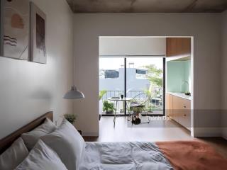 Căn hộ studio tách bếp có ban công cửa sổ thoáng, diện tích 40m2  full nội thất, gần cầu thủ thiêm