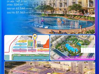 Song lập vip view công viên vinhomes cổ loa chỉ từ 57,5 tỷ. gần hồ 32ha, trường brighton