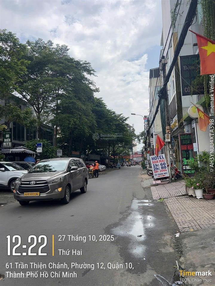 Bán nhà mt trần thiện chánh, p12, q10  4 x 20m, 4 tầng, hđt 55 tr/th, giá 26.5 tỷ