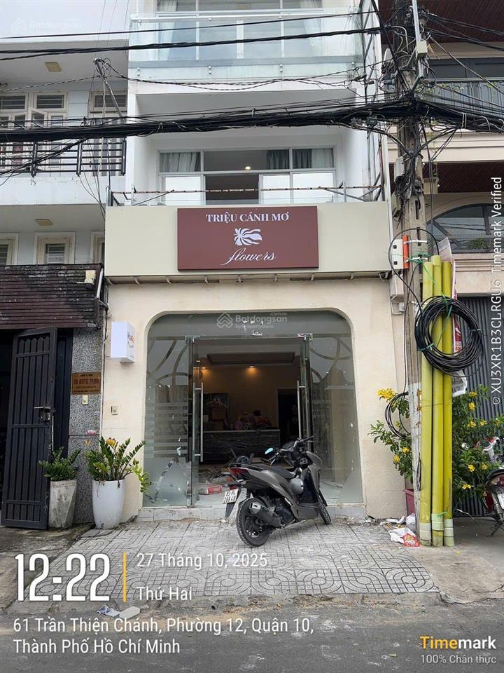 Bán nhà mt trần thiện chánh, p12, q10  4 x 20m, 4 tầng, hđt 55 tr/th, giá 26.5 tỷ