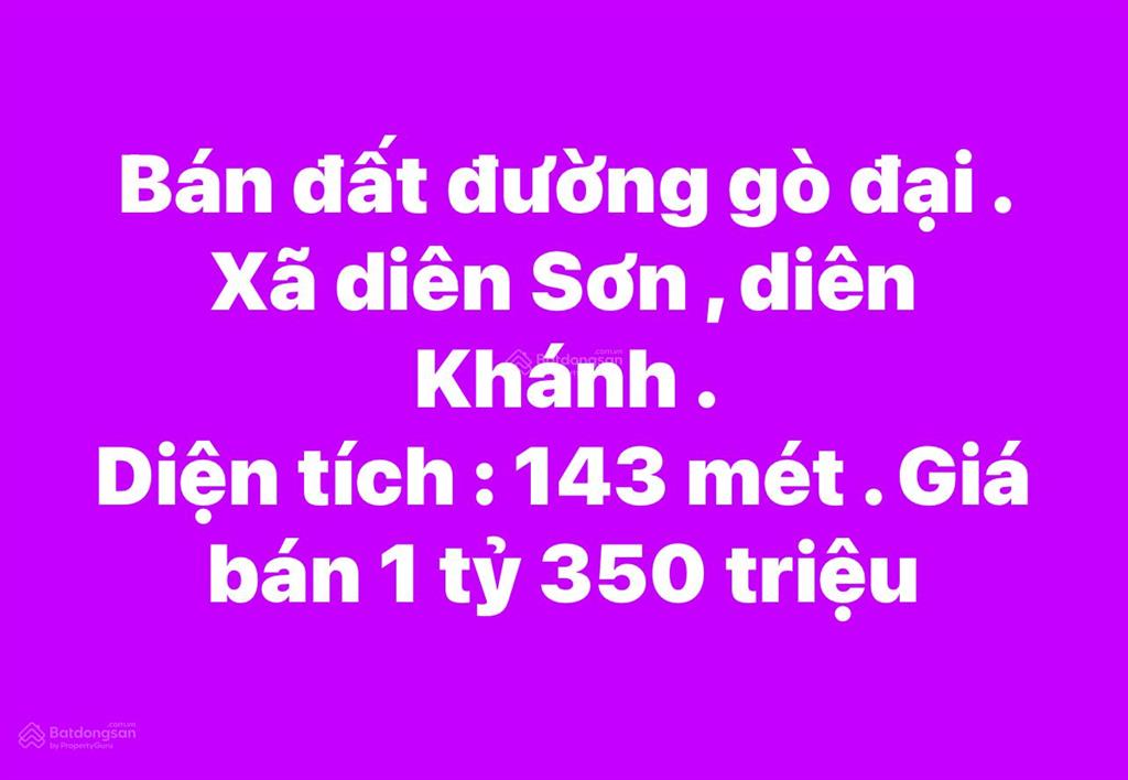 Bán đất đường gò đại xã diên sơn huyện diên khánh giá rẻ