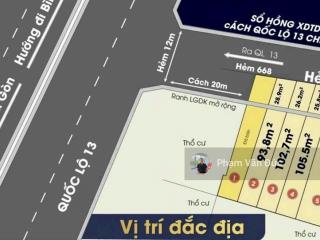 Bán 3 lô mặt tiền hẻm 8 m thông kinh doanh buôn bán . gần ql 13 . vạn phúc