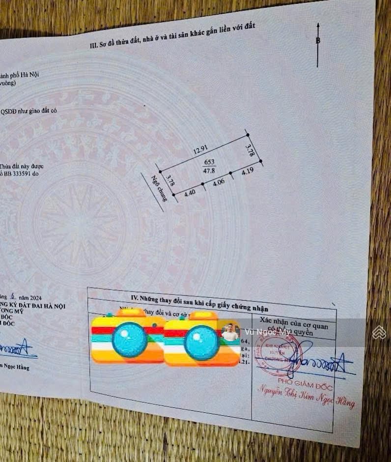 Cc bán lô đất 47.8m2, ngõ 2m, 60m ra chỗ để ô tô, tiện đường ra cổng chào chúc sơn, giá 2 tỷ