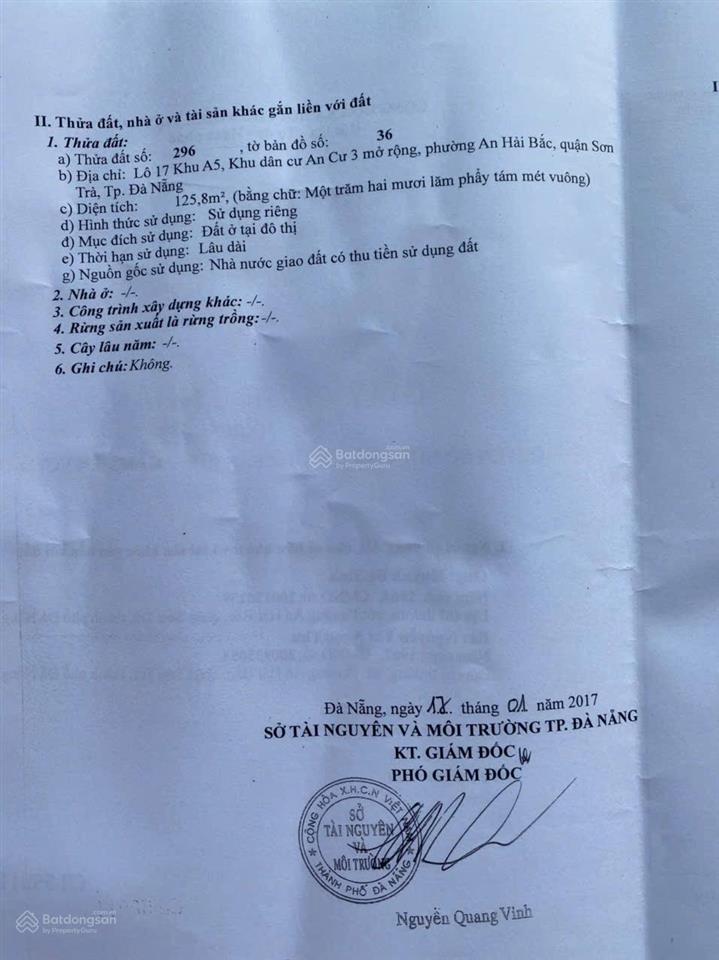 Bán đất tại đường chính hữu, an hải bắc, sơn trà, đà nẵng, 25 tỷ, 126 m2, giá cực chất, chính chủ
