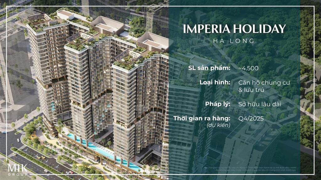 Chung cư imperia holiday  mặt biển  sổ lâu dài  cđt mik uy tín  giá chỉ từ 1.x tỷ  vay 70%