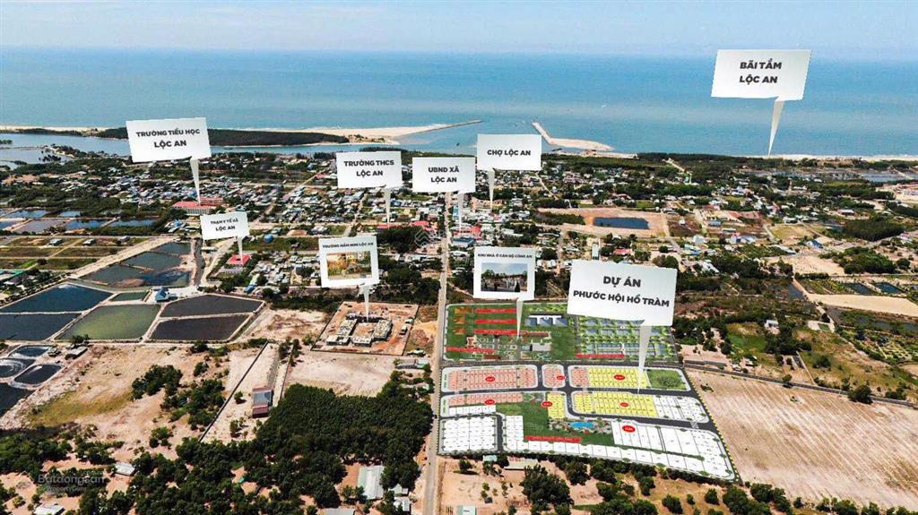 Thanh lý gấp lô đất 195m2 ngang 8m duy nhất ngay chợ lộc an, phước hội, brvt