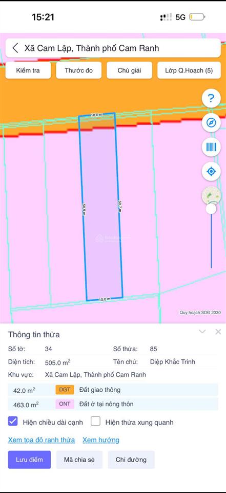 Kẹt tiền cần ra gấp lô đất 505m2 full thổ cư đối diện vin cam ranh giá rẻ hơn thị trường 20  30%