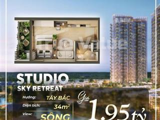 Căn hộ 1 phòng ngủ Eco Retreat 34.5m2, tầng đẹp toà S2, view thoáng mát, vốn tự có chỉ