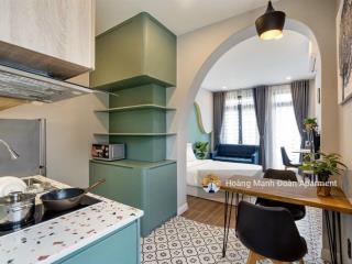 Cho thuê căn hộ 40m2 tone màu hiện đại ngay ngã tư hàng xanh, bình thạnh. an ninh tuyệt đối