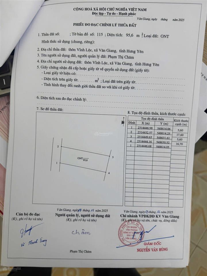 Bán nhanh 95,6m2 vĩnh lộc, tân tiến, văn giang, hưng yên mặt tiền 5,6m hậu 5.6m