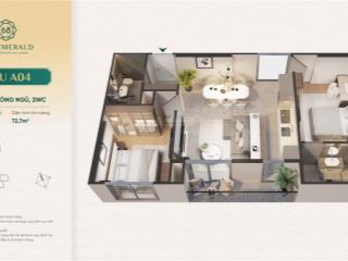 Bán gấp cc the emerald 68, 2pn, 62m2, 2,7 tỷ, thuận an, bình dương