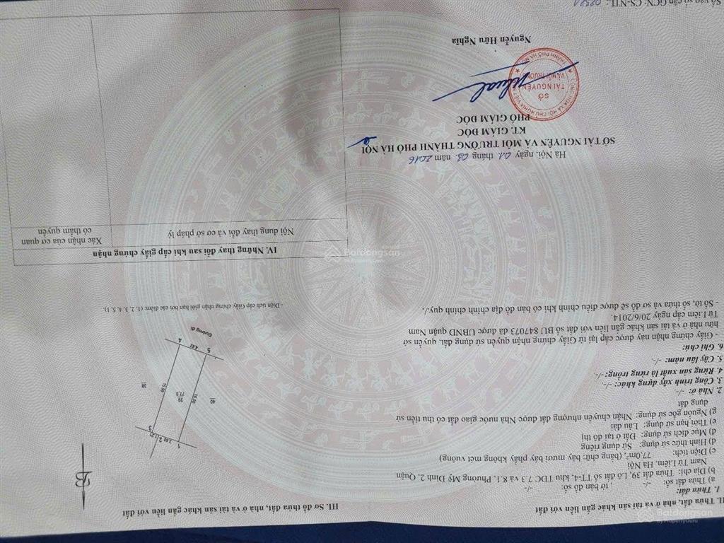 Bán đất dương khuê mảnh đẹp hiếm còn sót diện tích 77m | giá 390tr/m phân lô ô tô
