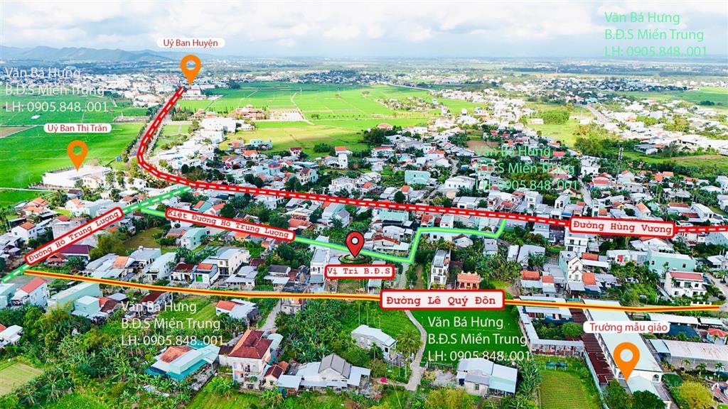 Chuyển nhượng bđs tại trung tâm thị trấn nam phước, bđs nằm song song đường hùng vương