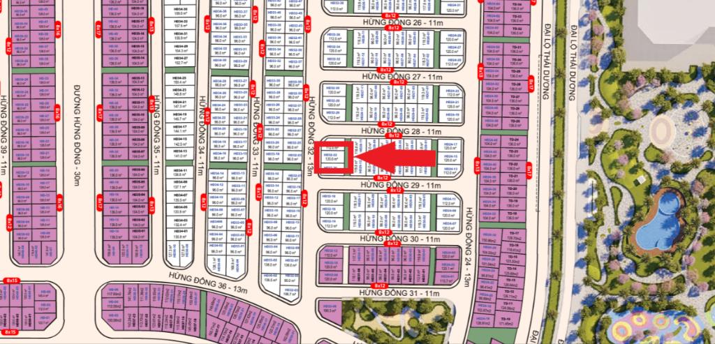 Bán Liền Kề giãn xây Hừng Đông 32 Vinhomes Đan Phượng, Áp góc trục đường thông 13m