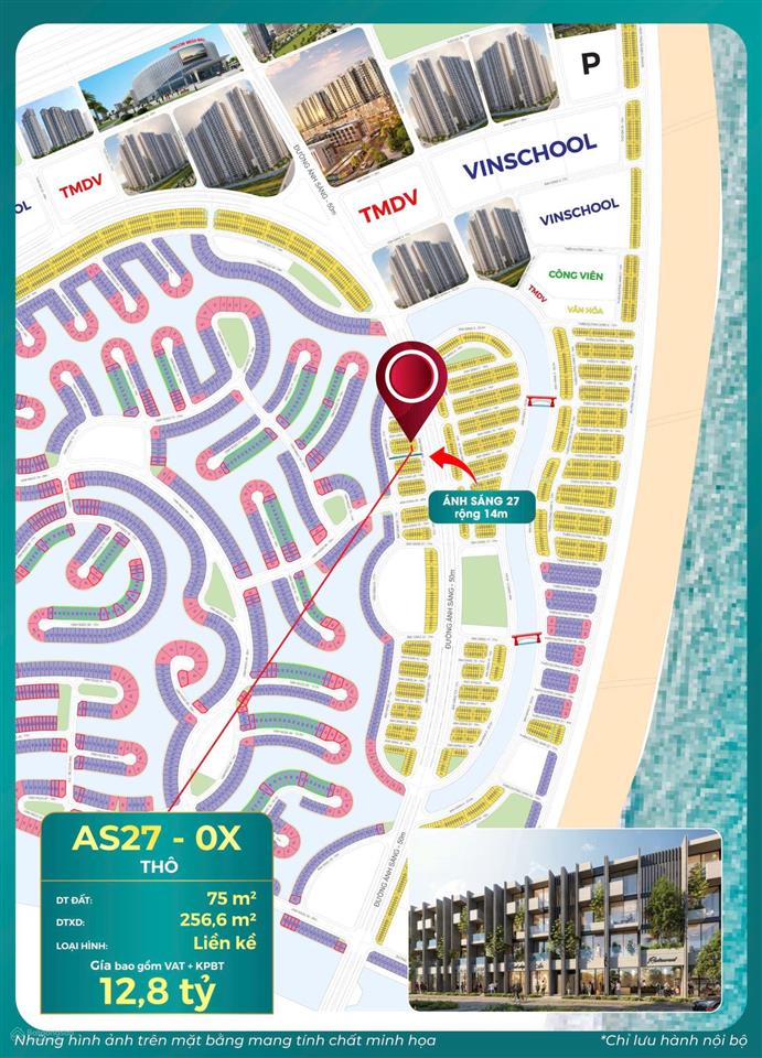 Cơ hội sở hữu liền kề áp góc trung tâm vịnh ngọc vinhomes cần giờ. dt 75m2, mt5m  kinh doanh 24/7