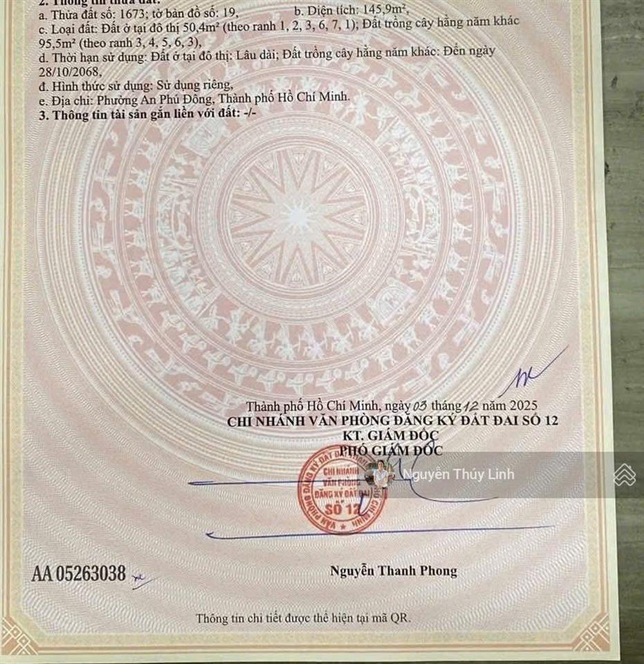 6,85 tỷ 9m* 16m đất 2 mặt tiền tl37 phường thạnh lộc quận 12 ( thực tế sử dụng 225m2)