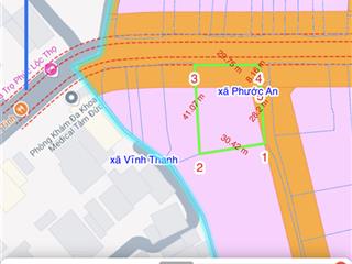 Góc hai mặt tiền đường hùng vương  phước an  dt 1161m2 tc 300m2  kinh doanh thuận tiện