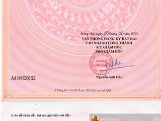 1363.8m2 góc hai mặt tiền thích hợp phân lô xã bình sơn  ngay sát đường cầu mên sân bay long thành