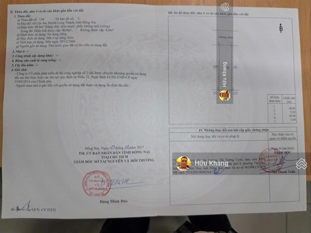 D2d lộc an  cặp 180m2 ngang 10m đối diện cv  gần ngay dt769 kinh doanh thuận tiện  0908 862 ***