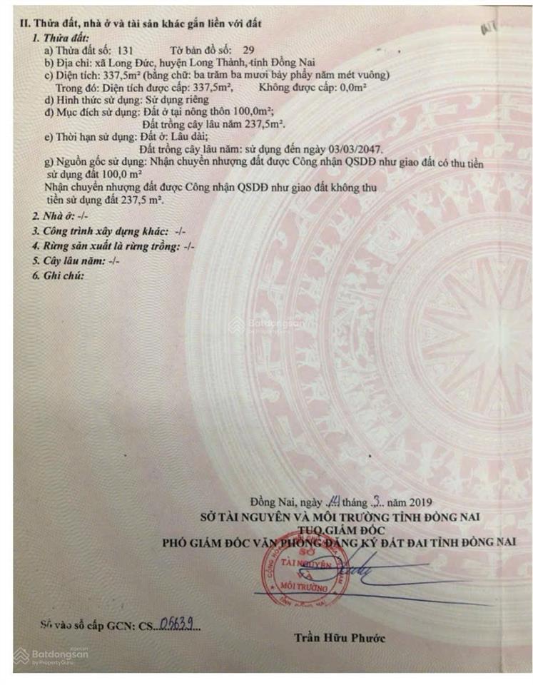 Nhà mặt tiền long đức  long thành 3pn/3wc sân oto đang cho thuê 12tr  dt 337.5m2 tc 100m sổ riêng