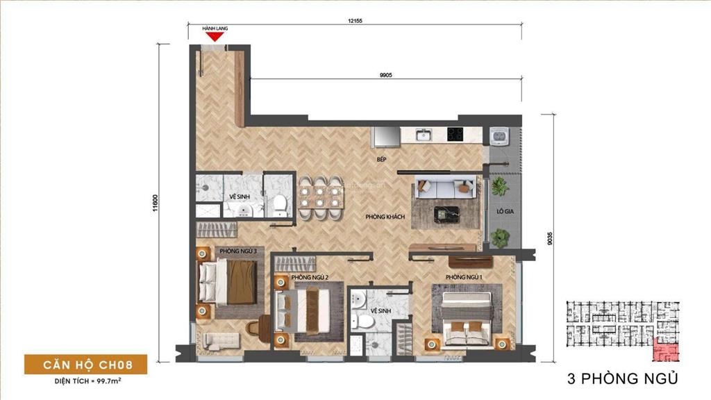 Độc quyền căn 1pn + 1 view trực diện sông hàn  mặt phố lê duẩn đà nẵng