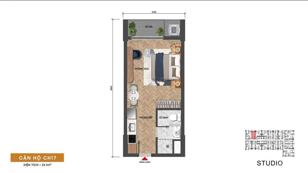 Độc quyền căn 1pn + 1 view trực diện sông hàn  mặt phố lê duẩn đà nẵng