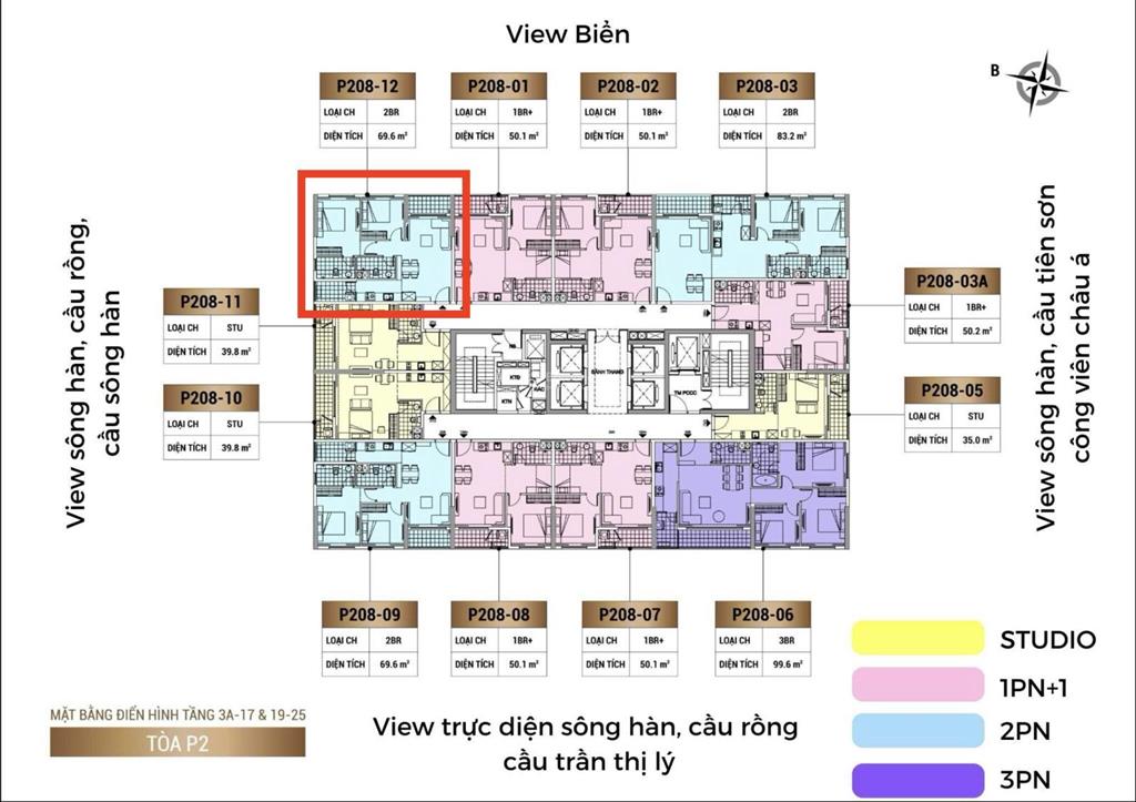 Chính chủ cần bán căn góc 2pn toà panoma 2, view sông hàn, nhận nhà ở ngay